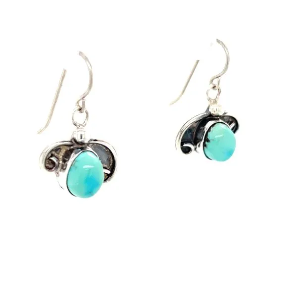 Sterling Silver Dyed Howlite Estate Earrings