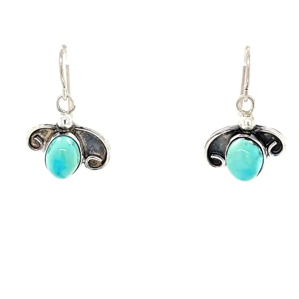 Sterling Silver Dyed Howlite Estate Earrings