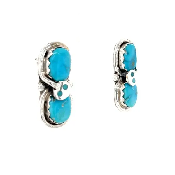 Sterling Silver Estate Turquoise Stud Earrings