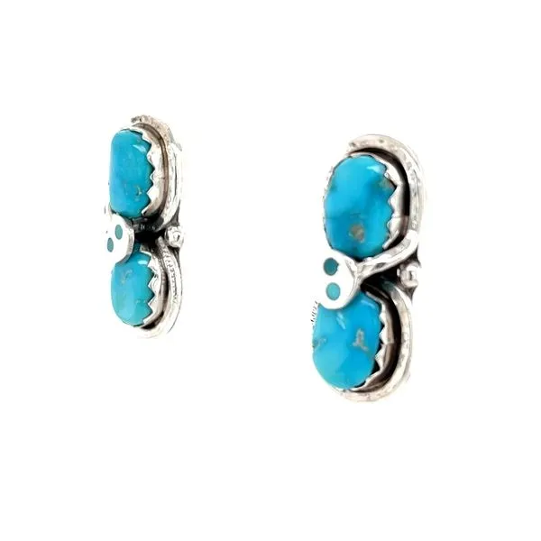 Sterling Silver Estate Turquoise Stud Earrings