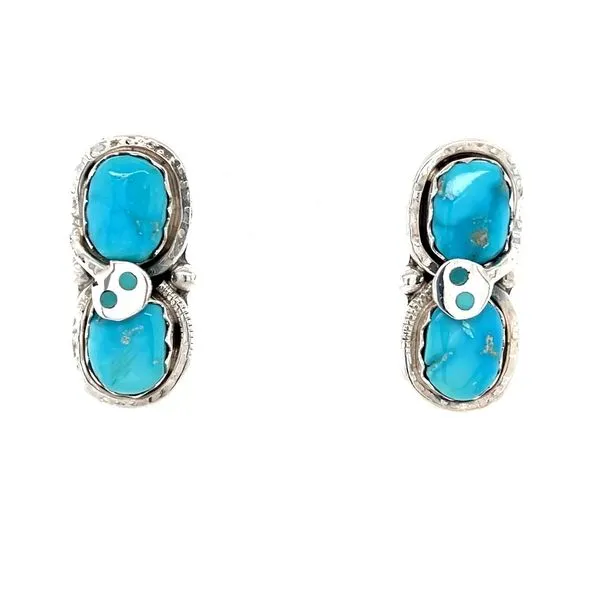 Sterling Silver Estate Turquoise Stud Earrings