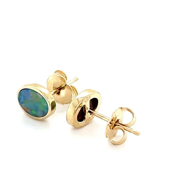 14K Yellow Gold Opal Stud Earrings Image 2 Minor Jewelry Inc. Nashville, TN