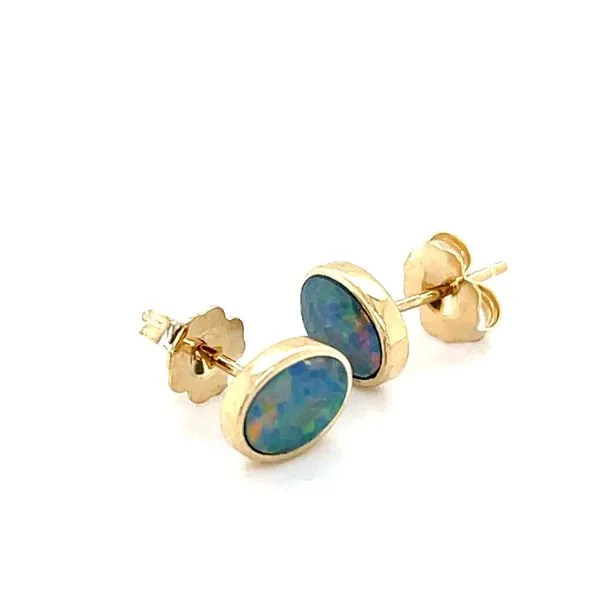 14K Yellow Gold Opal Stud Earrings Image 3 Minor Jewelry Inc. Nashville, TN