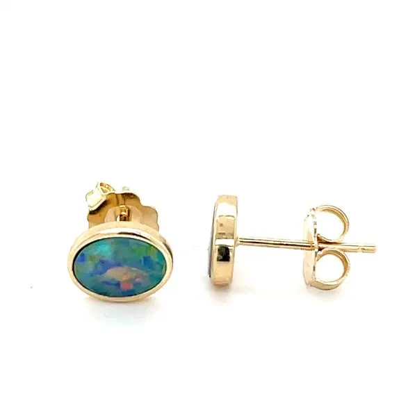 14K Yellow Gold Opal Stud Earrings Minor Jewelry Inc. Nashville, TN