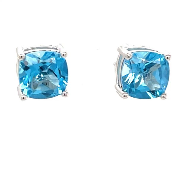 Blue Topaz 14K White Gold Estate Stud Earrings Minor Jewelry Inc. Nashville, TN