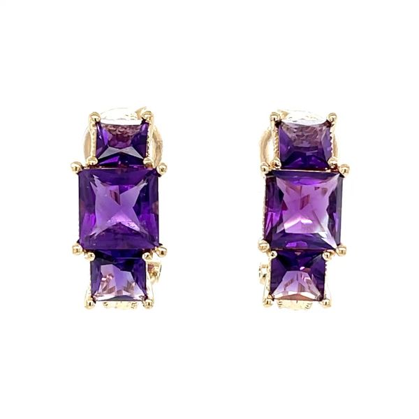 14K Yellow Gold Estate Filigree Mined Amethyst Leverback Earrings Minor Jewelry Inc. Nashville, TN