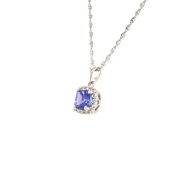 14K White Gold Tanzanite and Diamond Pendant Necklace Image 2 Minor Jewelry Inc. Nashville, TN