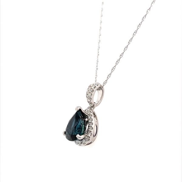 18K White Gold Sapphire and Diamond Pendant Necklace Image 2 Minor Jewelry Inc. Nashville, TN