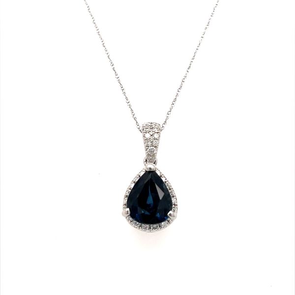 18K White Gold Sapphire and Diamond Pendant Necklace Minor Jewelry Inc. Nashville, TN