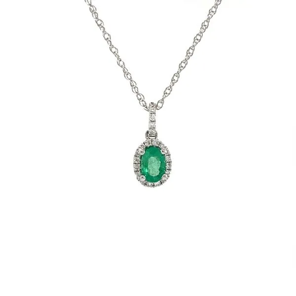 14K White Gold Emerald and Diamond Pendant Necklace Minor Jewelry Inc. Nashville, TN