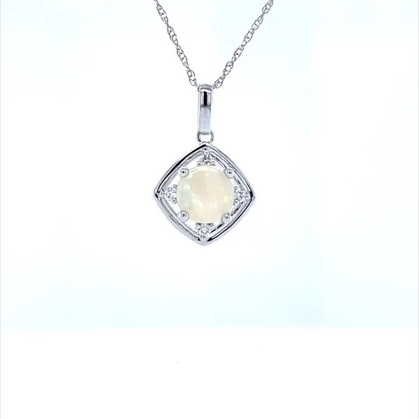 14K White Gold Opal and Diamond Pendant Necklace Minor Jewelry Inc. Nashville, TN