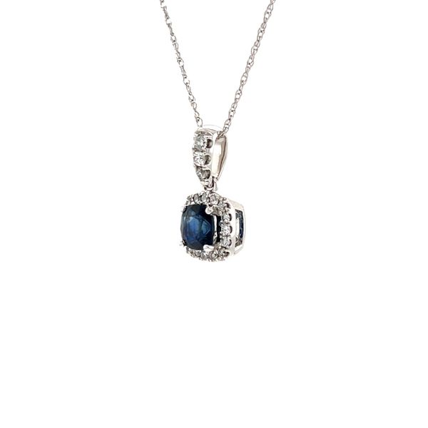 10K White Gold Sapphire and Diamond Pendant Necklace Image 2 Minor Jewelry Inc. Nashville, TN