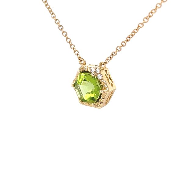 14K Yellow Gold Peridot and Diamond Pendant Necklace Image 2 Minor Jewelry Inc. Nashville, TN