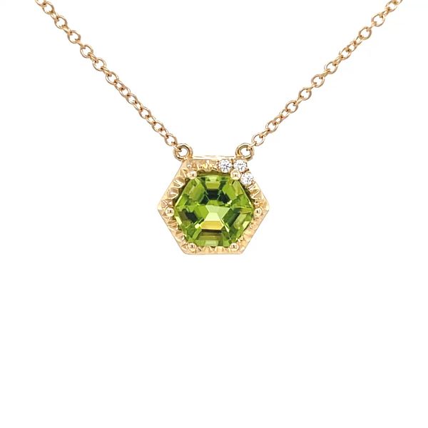14K Yellow Gold Peridot and Diamond Pendant Necklace Minor Jewelry Inc. Nashville, TN