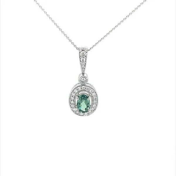 14K White Gold Alexandrites and Diamond Pendant Necklace on 14K White Gold 18 Inch Chain Minor Jewelry Inc. Nashville, TN