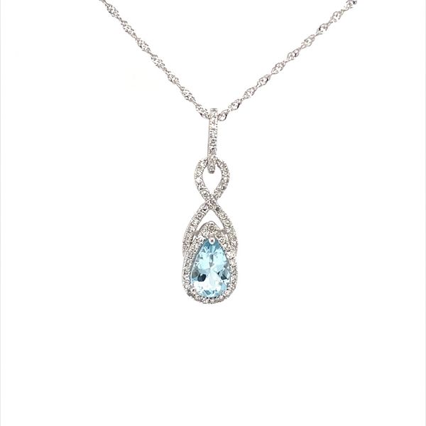 14K White Gold Aquamarine and Diamond Pendant Necklace Minor Jewelry Inc. Nashville, TN