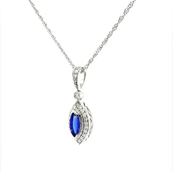 14K White Gold Tanzanite and Diamond Pendant Necklace Lengh 18 Inch Image 2 Minor Jewelry Inc. Nashville, TN