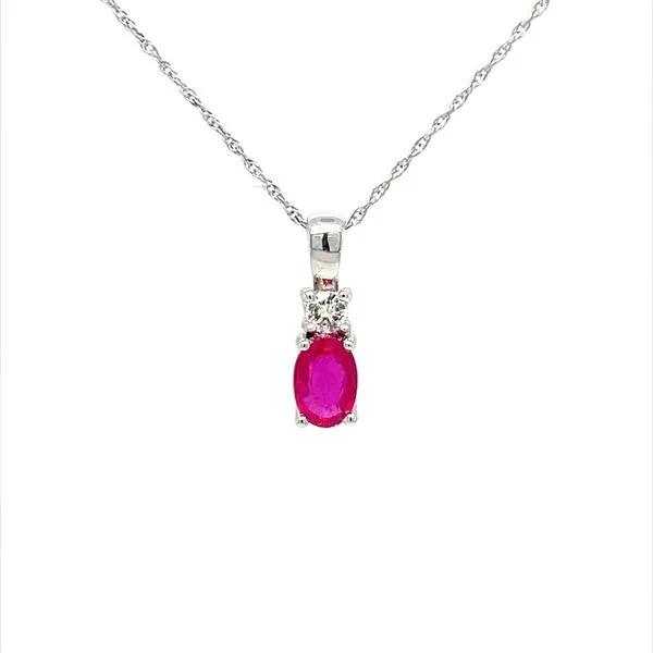 Ruby Necklace Pendant 10K Gold White 18 in Minor Jewelry Inc. Nashville, TN