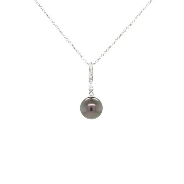 14K White Gold Tahitian South Sea Pearl and Diamond Pendant Necklace Minor Jewelry Inc. Nashville, TN