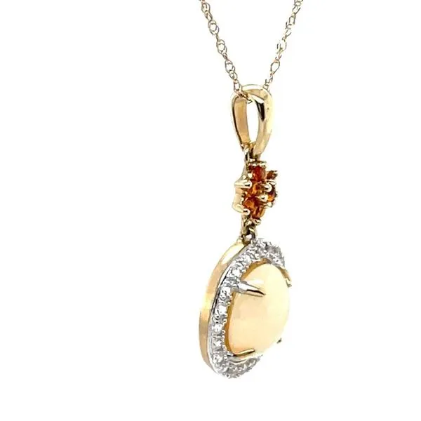 10K Yellow Gold Opal, Sapphire, and Citrine Pendant Necklace Image 3 Minor Jewelry Inc. Nashville, TN