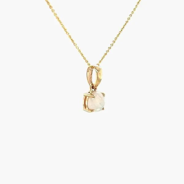 14K Yellow Gold Opal Pendant Necklace