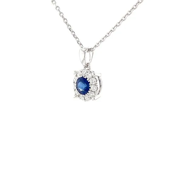 14K White Gold Sapphire and Diamond Pendant Necklace Image 2 Minor Jewelry Inc. Nashville, TN