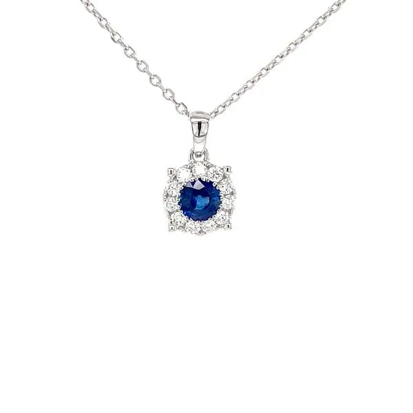 14K White Gold Sapphire and Diamond Pendant Necklace Minor Jewelry Inc. Nashville, TN