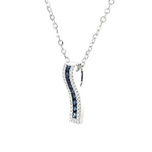 14K White Gold Sapphire and Diamond Pendant Necklace Image 2 Minor Jewelry Inc. Nashville, TN