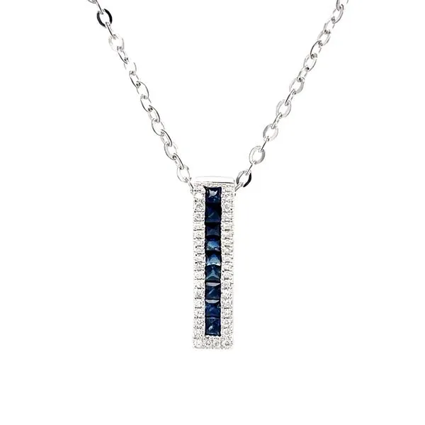 14K White Gold Sapphire and Diamond Pendant Necklace Minor Jewelry Inc. Nashville, TN