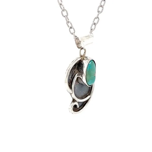 Sterling Silver Turquoise Pendant Necklace Image 3 Minor Jewelry Inc. Nashville, TN