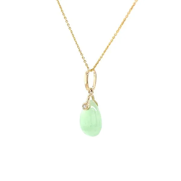 14K Yellow Gold Mined Green Jade Pendant Image 2 Minor Jewelry Inc. Nashville, TN