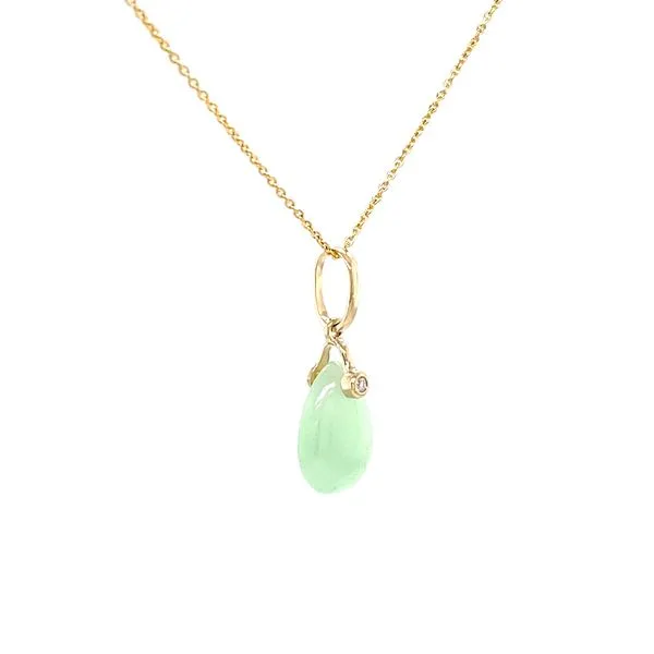 14K Yellow Gold Mined Green Jade Pendant Image 3 Minor Jewelry Inc. Nashville, TN
