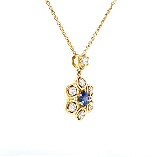 18K Yellow Gold Sapphire and Diamonds Pendant Image 3 Minor Jewelry Inc. Nashville, TN