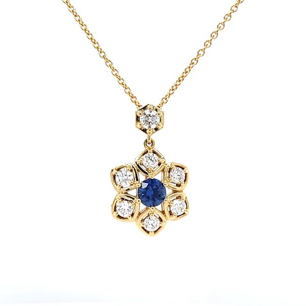 18K Yellow Gold Sapphire and Diamonds Pendant Minor Jewelry Inc. Nashville, TN
