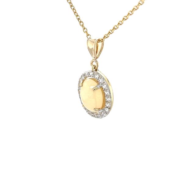 10K Yellow Gold Opal and White Sapphire Pendant Image 4 Minor Jewelry Inc. Nashville, TN