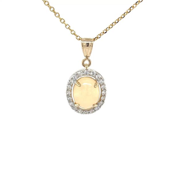 10K Yellow Gold Opal and White Sapphire Pendant Minor Jewelry Inc. Nashville, TN