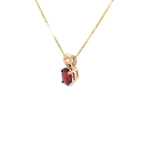 14K Yellow Gold Estate Mined Garnet Pendant Necklace Image 3 Minor Jewelry Inc. Nashville, TN