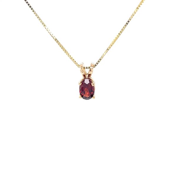 14K Yellow Gold Estate Mined Garnet Pendant Necklace Minor Jewelry Inc. Nashville, TN
