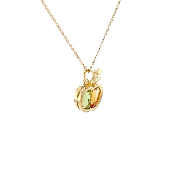 14K Yellow Gold Estate Mined Peridot and Citrine Apple Pendant Necklace Image 3 Minor Jewelry Inc. Nashville, TN