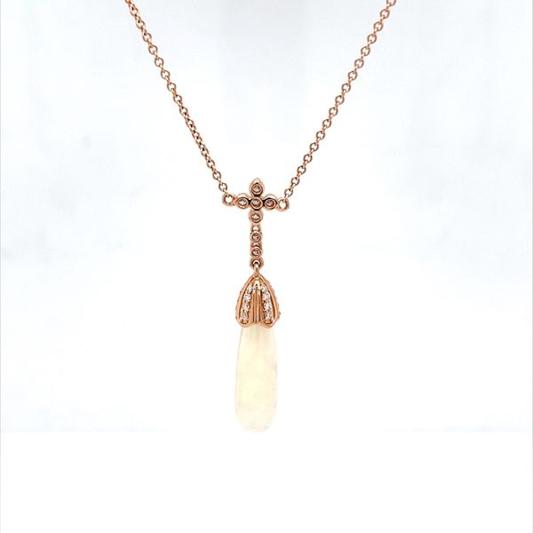 18K Rose Gold Opal and Diamond Pendant Necklace Length 16 Inch Minor Jewelry Inc. Nashville, TN