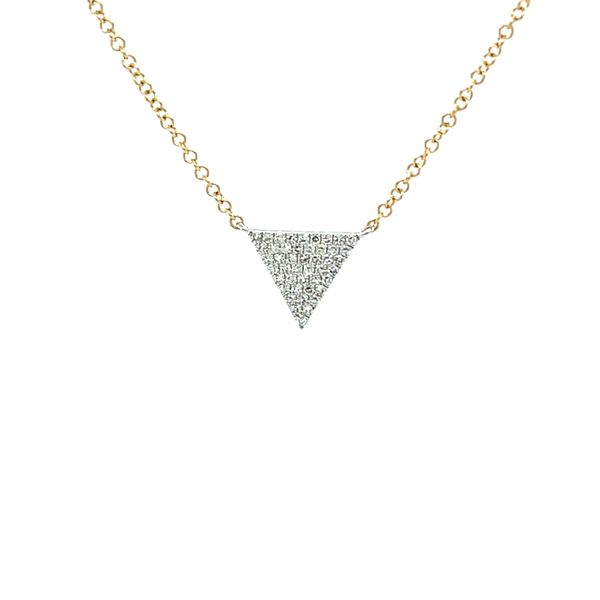 14K White and Yellow Gold Diamond Triangle Pendant Necklace Minor Jewelry Inc. Nashville, TN