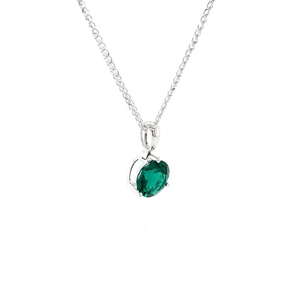 14K White Gold Emerald Pendant Necklace Image 2 Minor Jewelry Inc. Nashville, TN