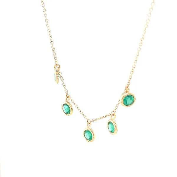 14K Yellow Gold Emerald Necklace Image 2 Minor Jewelry Inc. Nashville, TN