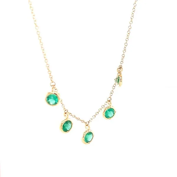 14K Yellow Gold Emerald Necklace Image 3 Minor Jewelry Inc. Nashville, TN