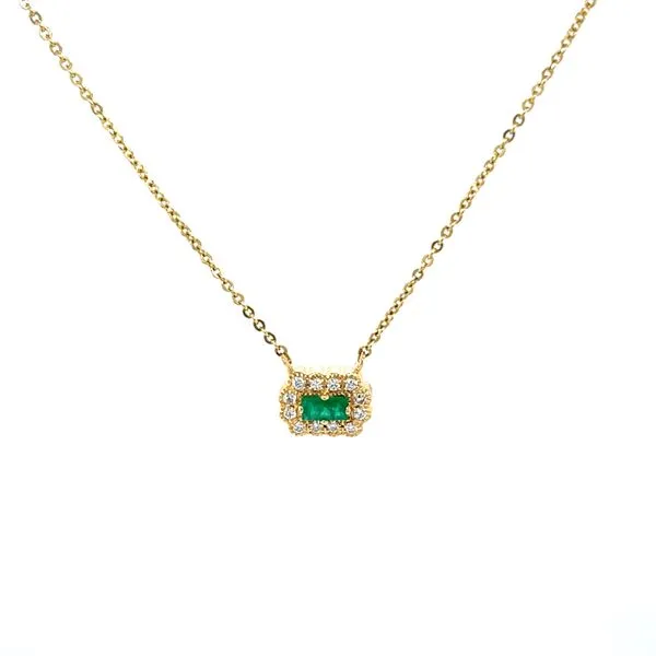14K Yellow Gold Emerald and Diamond Pendant Necklace Minor Jewelry Inc. Nashville, TN