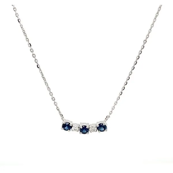 14K White Gold Sapphire and Diamond Necklace Image 2 Minor Jewelry Inc. Nashville, TN