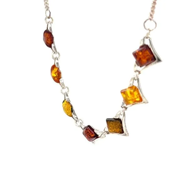 Sterling Silver Glass Stone Necklace