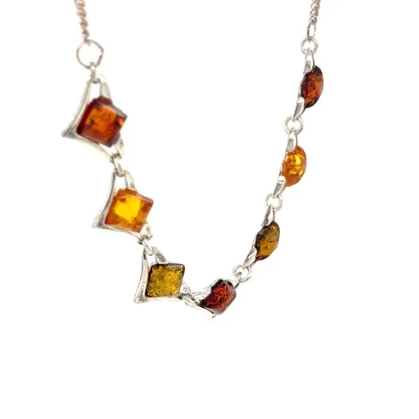Sterling Silver Glass Stone Necklace