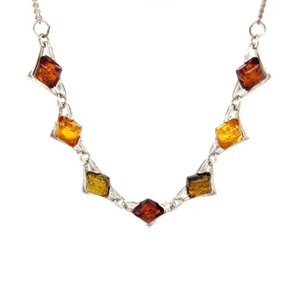 Sterling Silver Glass Stone Necklace