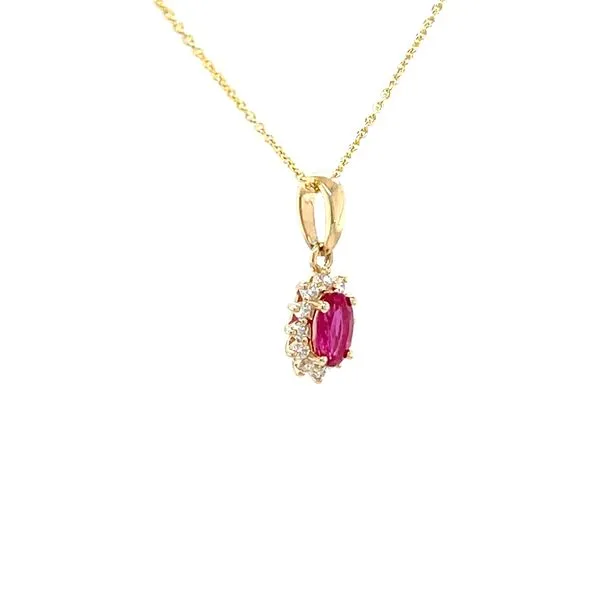 14K Yellow Gold Mined Ruby and Diamond Pendant Image 3 Minor Jewelry Inc. Nashville, TN